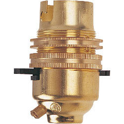 BC Brass 1/2" Switched Lampholder with Earth