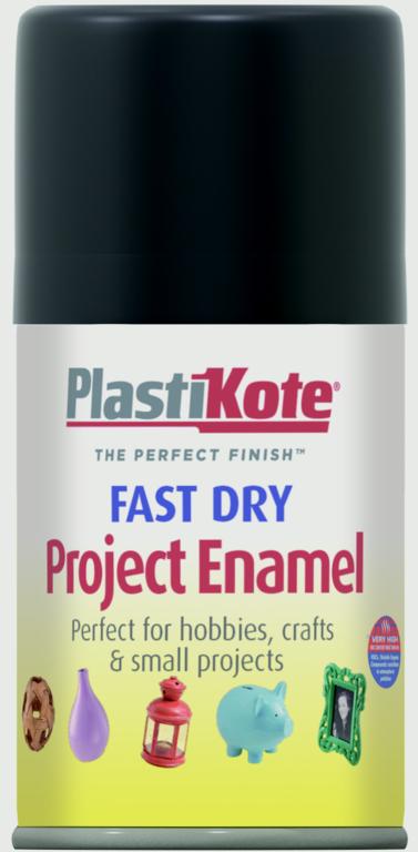 PlastiKote Fast Dry Enamel Aerosol Paint Flat Black - 100ml