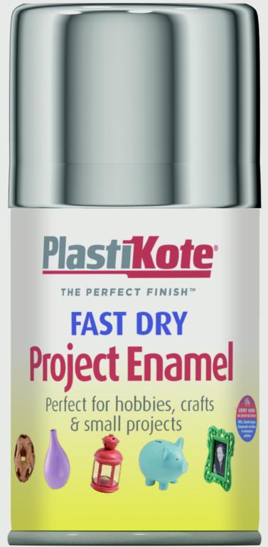 PlastiKote Fast Dry Enamel Aerosol Paint Chrome - 100ml