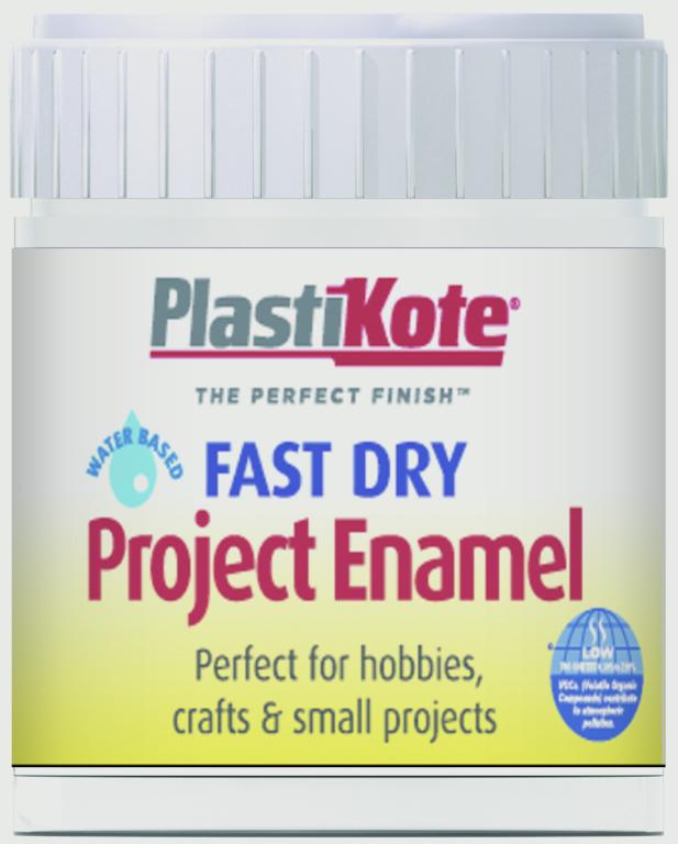 PlastiKote Fast Dry Enamel Brush On Gloss White - 59ml Bottle