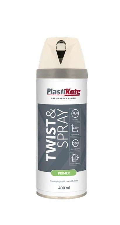 PlastiKote Metal Primer 400ml Aerosol White