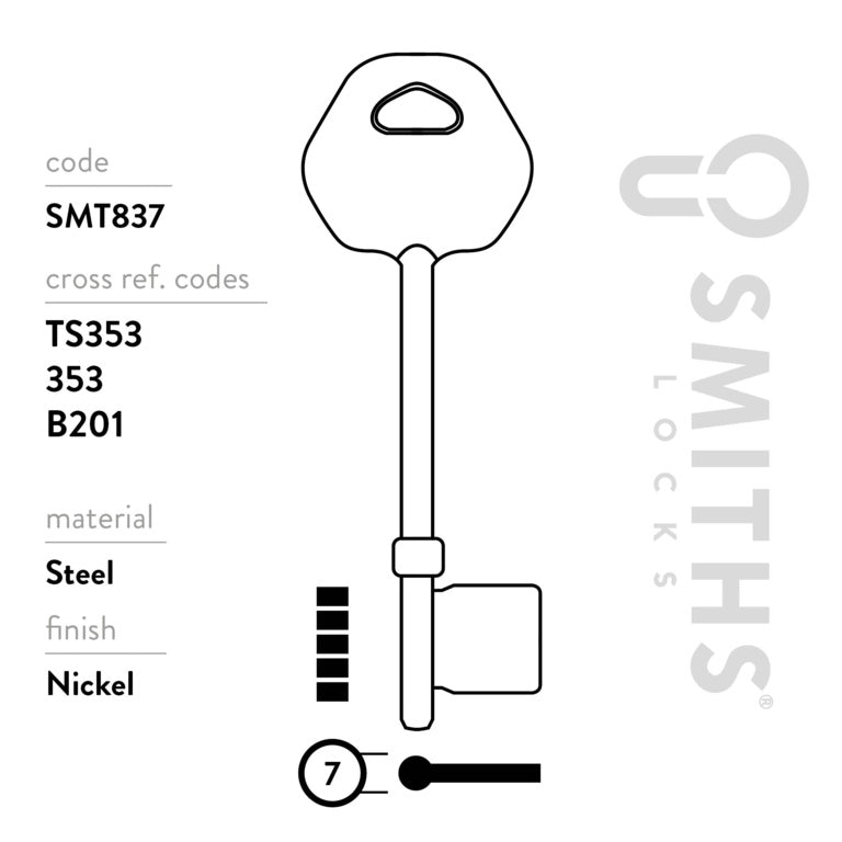 Smiths Locks ERA Viscount Mortice Key Blank