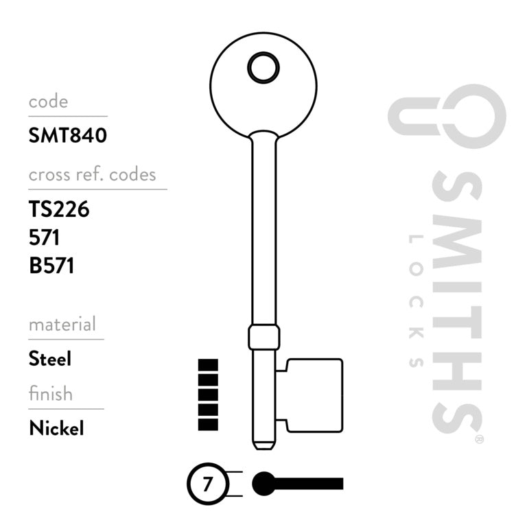 Smiths Locks Securefast Mortice Key Blank