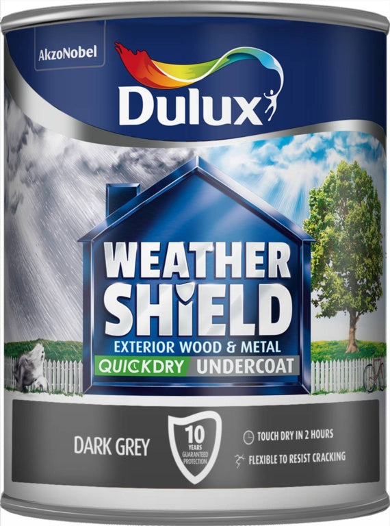 Dulux Weathershield Quick Dry Undercoat 750ml Dark Grey