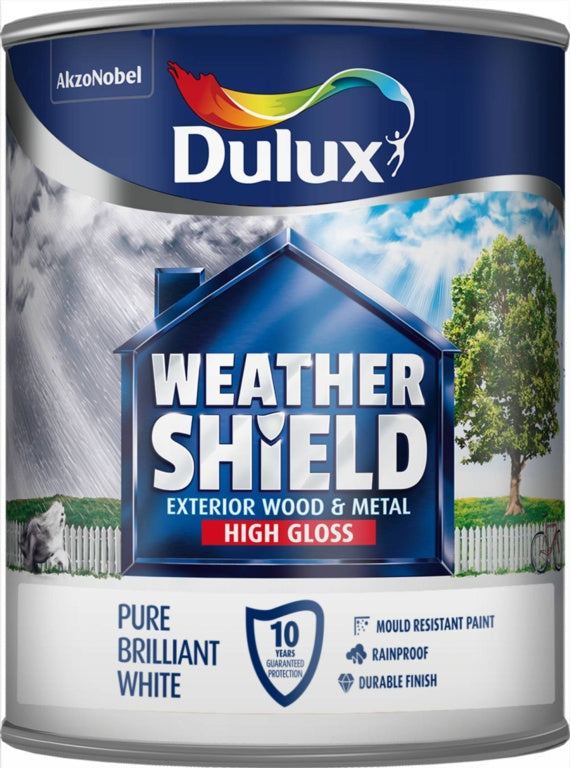 Dulux Weathershield Exterior Quick Dry Gloss 750ml Pure Brilliant White