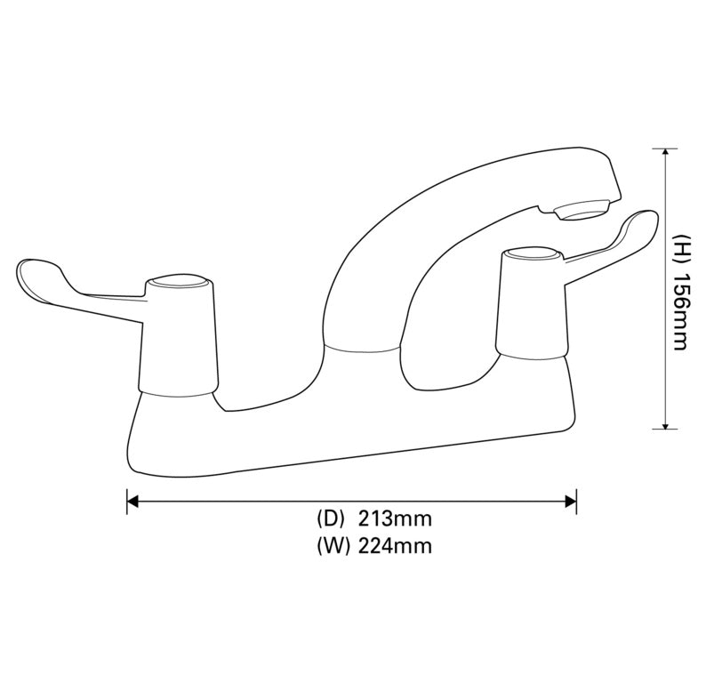 SP Rhodes Deck Mixer Lever Sink Tap