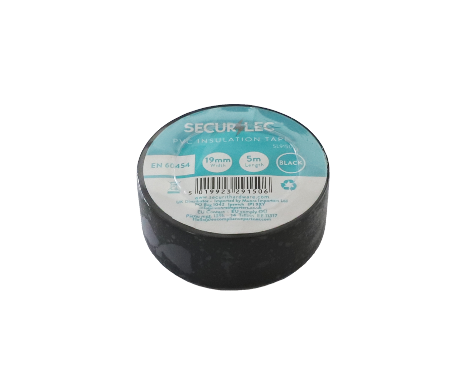 Securlec PVC Insulation Tapes Black 5 Metre Pack 10