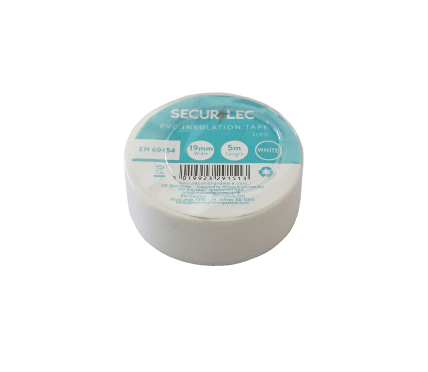 Securlec PVC Insulation Tape Pack 10 White 5m