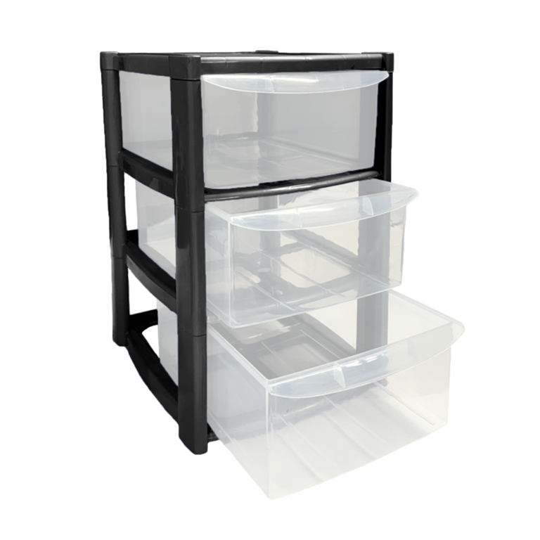 TML 3 Drawer Tower Large Black