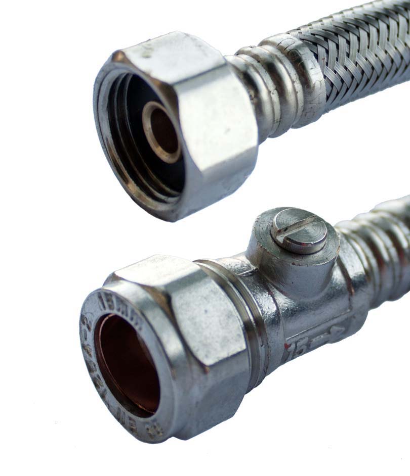 Oracstar Flexi Tap Connector 15 x 15mm x 50cm + Iso Valve