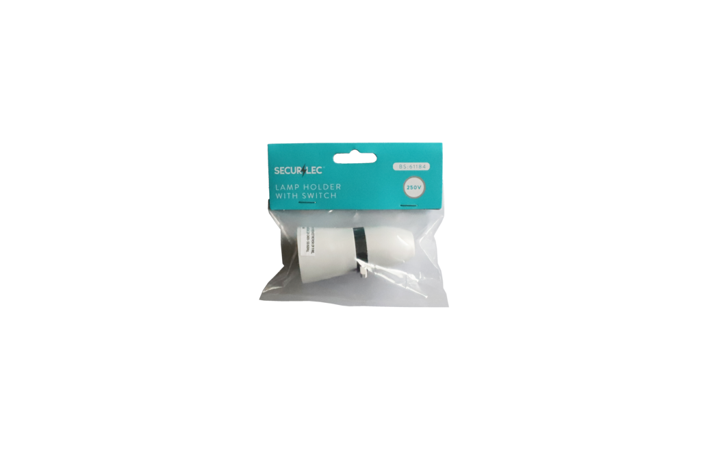 Securlec Switched T2 Lampholder White 3/8"