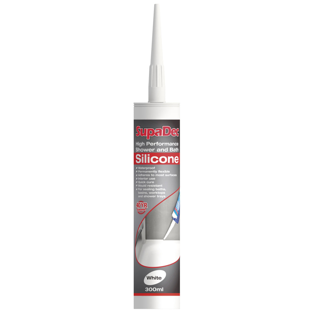 SupaDec High Performance Shower & Bath Silicone 300ml White