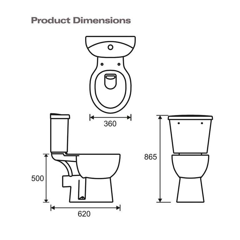 SP Pure Comfort Height One Box Toilet, Seat and Cistern