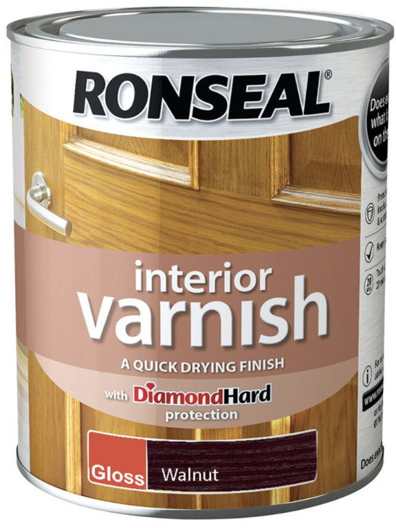 Ronseal Interior Varnish Gloss 750ml Walnut