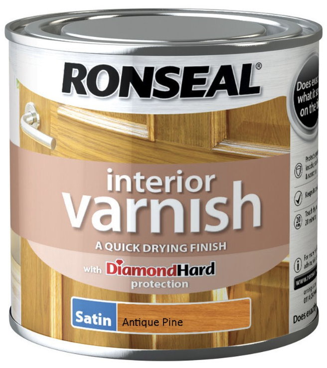 Ronseal Interior Varnish Satin 250ml Antique Pine
