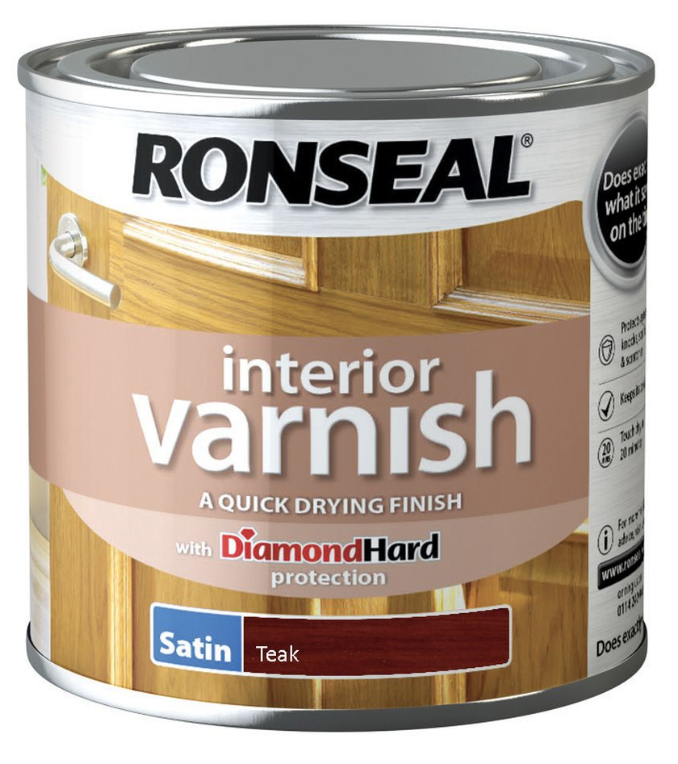 Ronseal Interior Varnish Satin 250ml Teak