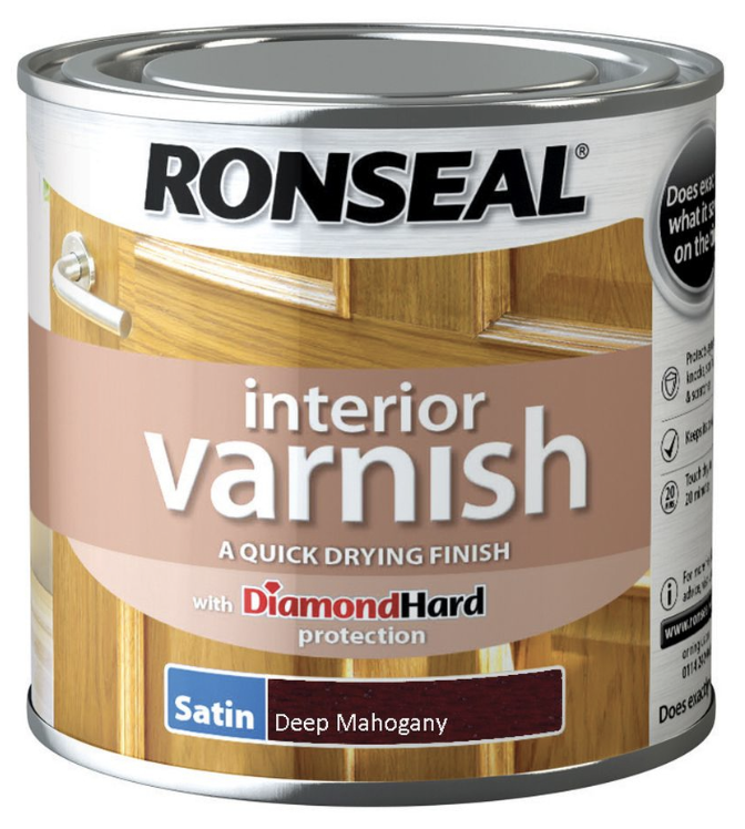 Ronseal Interior Varnish Satin 250ml Deep Mahogany