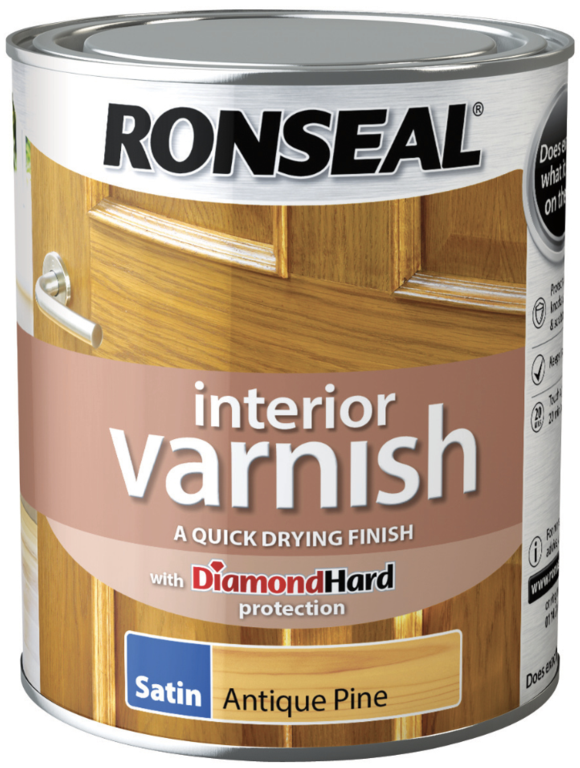 Ronseal Interior Varnish Satin 750ml Antique Pine