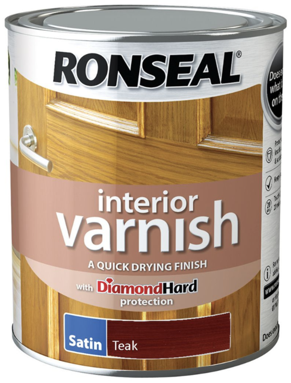 Ronseal Interior Varnish Satin 750ml Teak