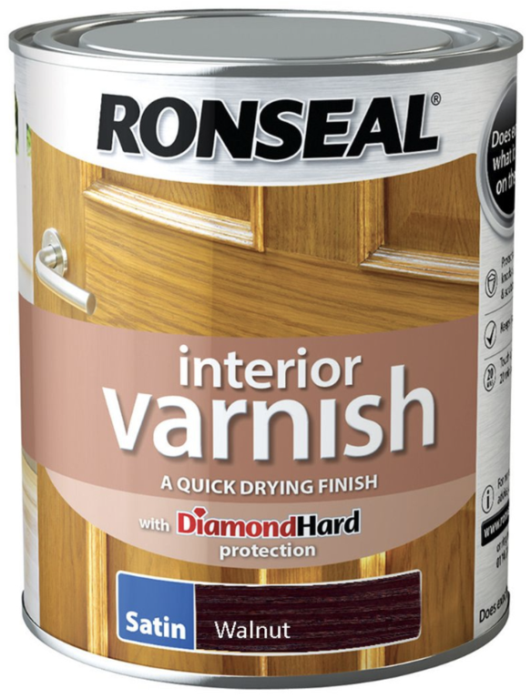 Ronseal Interior Varnish Satin 750ml Walnut