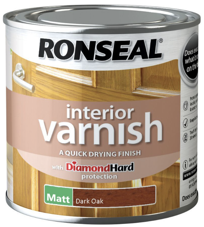 Ronseal Interior Varnish Matt 250ml Dark Oak