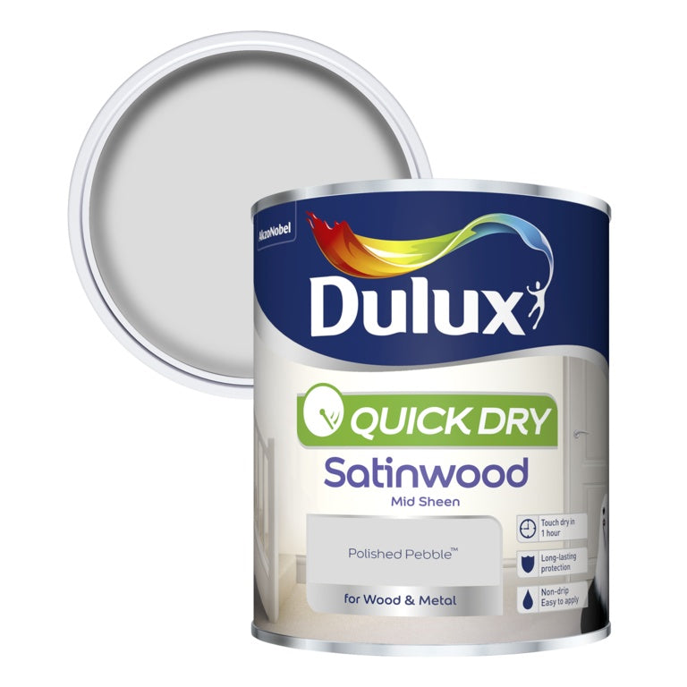 Dulux Quick Dry Satinwood 750ml Polished Pebble