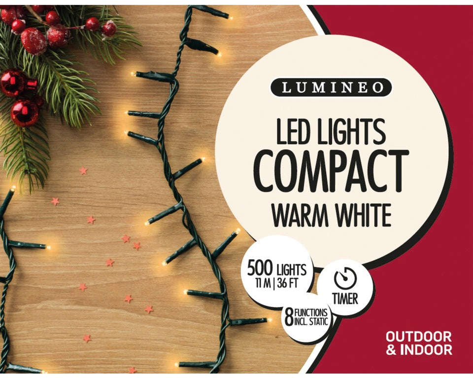 Lumineo 500 LED Compact Twinkle Lights Warm White