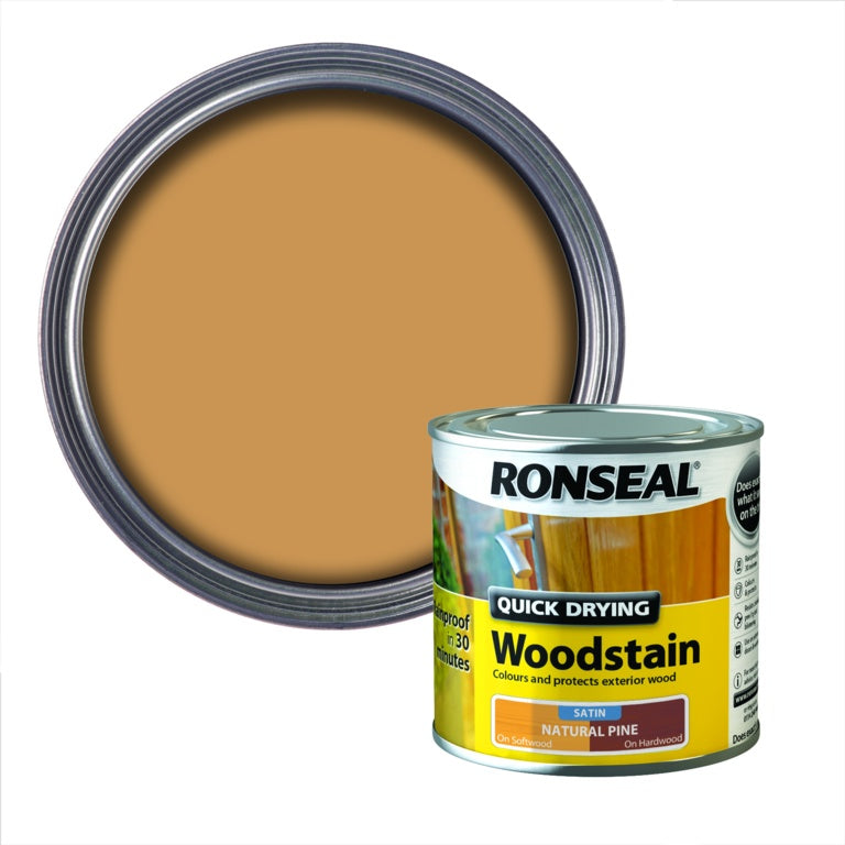 Ronseal Quick Drying Woodstain Satin 250ml Natural Pine