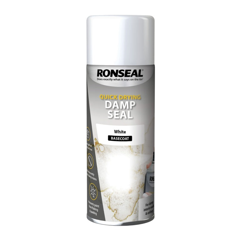 Ronseal Quick Dry Damp Seal White 400ml Aerosol