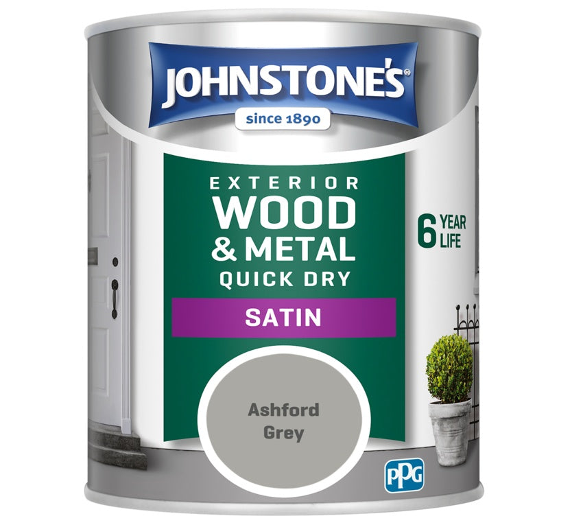Johnstones Exterior Quick Dry Satin 750ml Ashford Grey