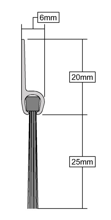 Stormguard Brush Bottom Door PVC Seal