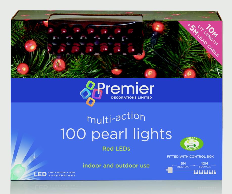 Premier 100 Multi Action Pearl Lights Red LEDs