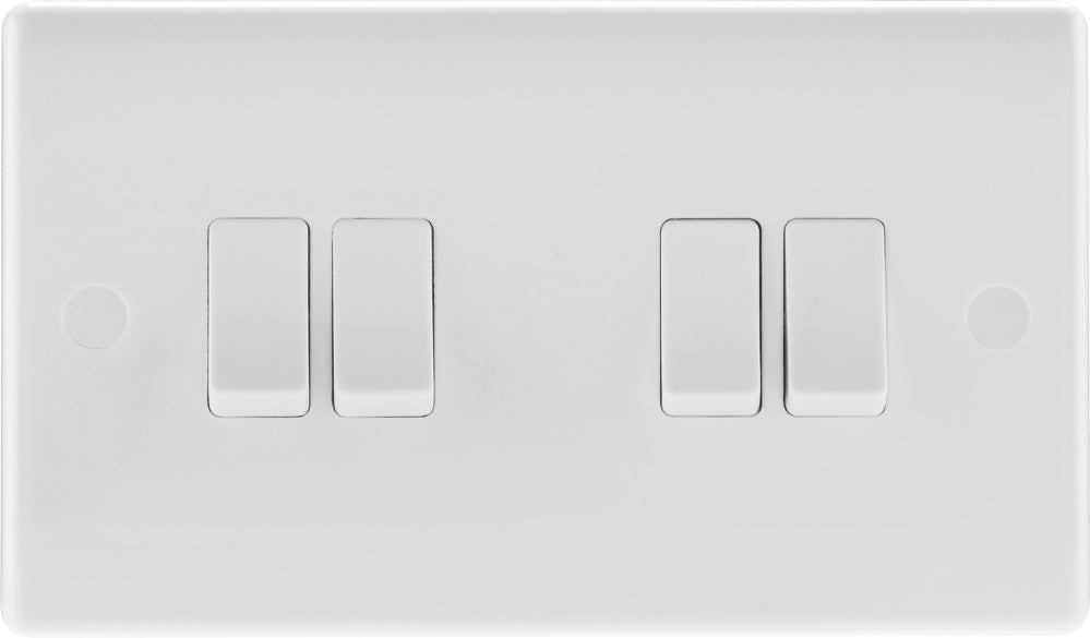 2 Way White Round Edge Switch