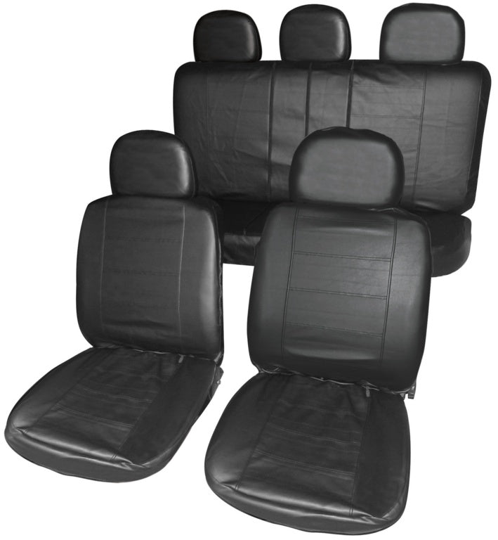 Streetwize Leather Look Headrest Covers Black