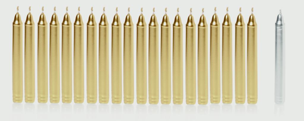 Premier Mini Candles 20x10 Gold And Silver