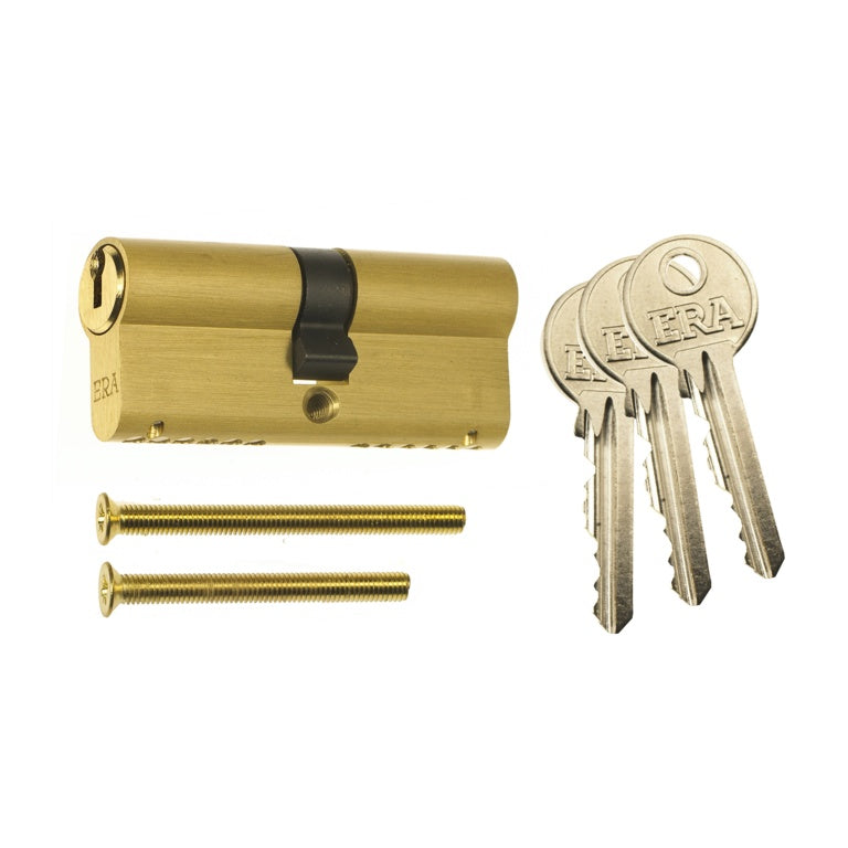 Era Euro Double 6 Pin Cylinder 45/50 Brass Clam