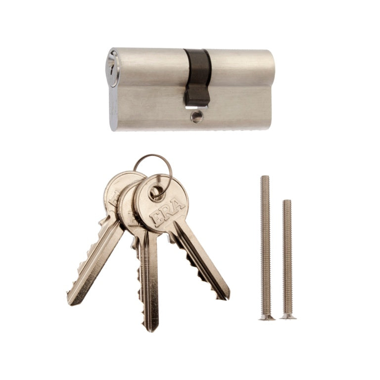 Era Euro Double 6 Pin Cylinder 45/50 Satin Clam