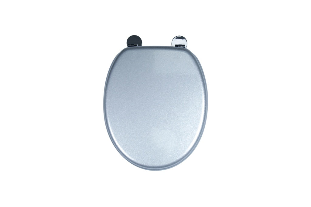 Croydex Flexi-Fix Toilet Seat Quartz Silver