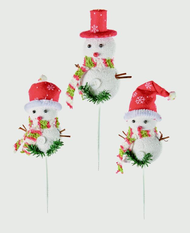 Premier 3 Assorted Snowman Pick 21cm
