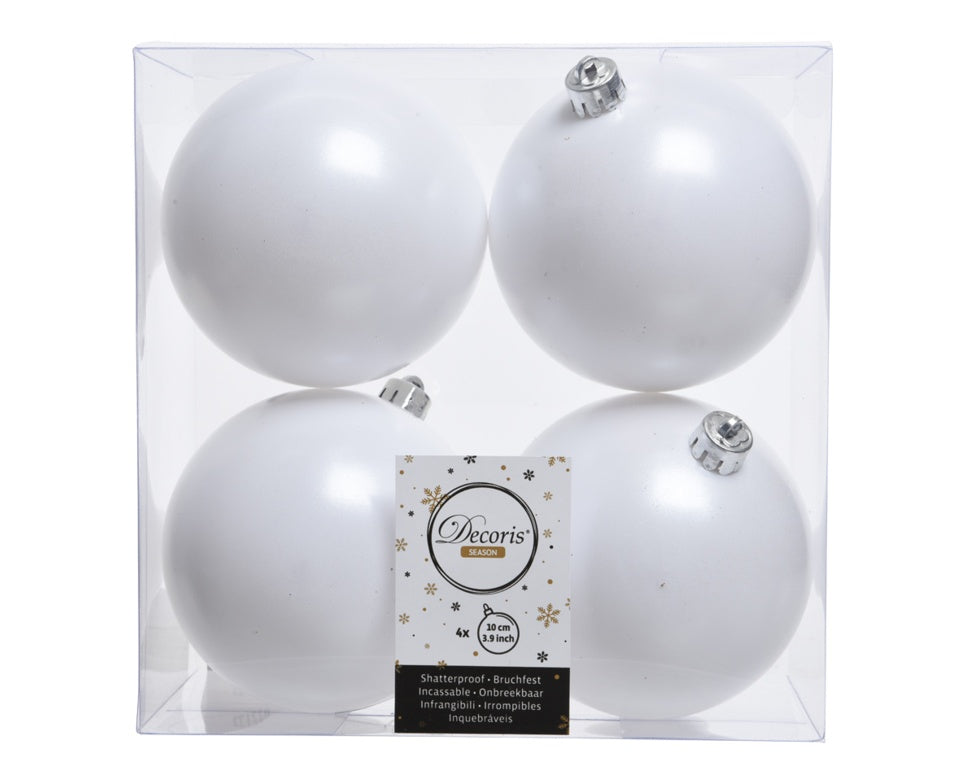 Kaemingk Shatterproof Plain Baubles 10cm Warm White