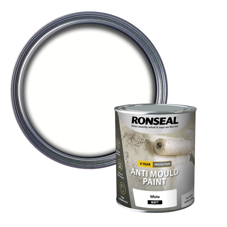 Ronseal 6 Year Anti Mould Paint 750ml White Matt