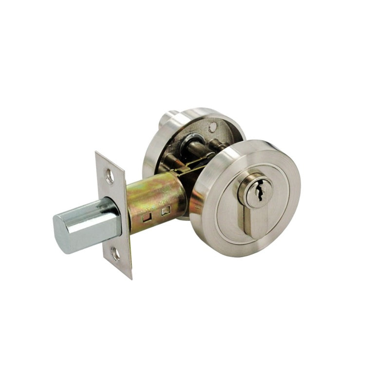 Securit Deadlock Thumb Set Satin Nickel 55mm