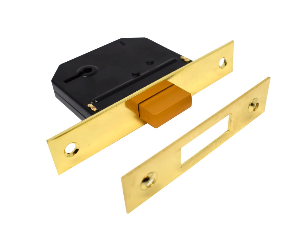 Yale Essentials 3 Lever Deadlock Brass 64mm