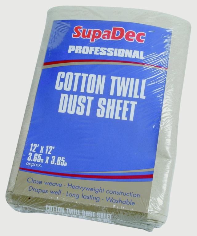 SupaDec Cotton Twill Dust Sheet 12 x 12 (3.6m x 3.6m) approx
