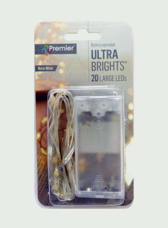 Premier Indoor Ultrabrights Large Lights 20 LED Warm White