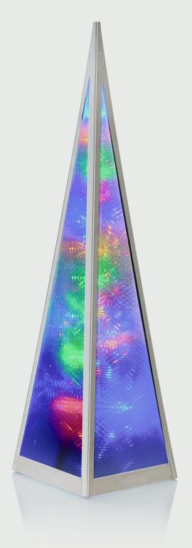 Premier Holographic Pyramid Silver Frame 45cm Multi Coloured