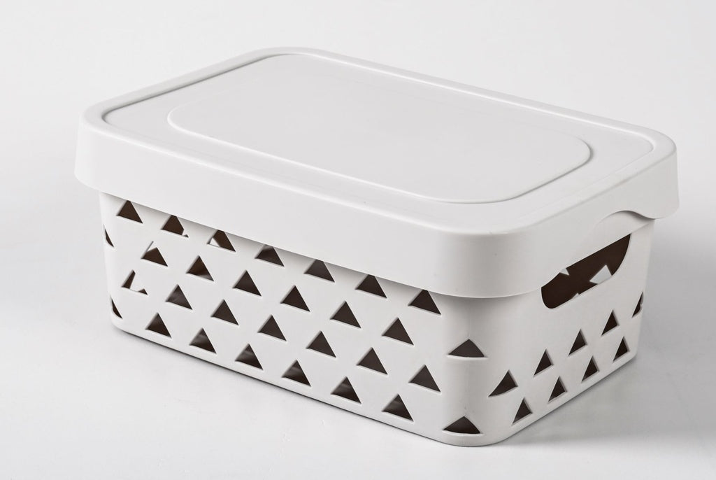 Blue Canyon Pyramids Storage Box With Lid Light Grey