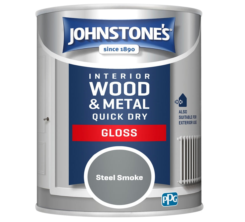 Johnstones Quick Dry Gloss 750ml Steel Smoke