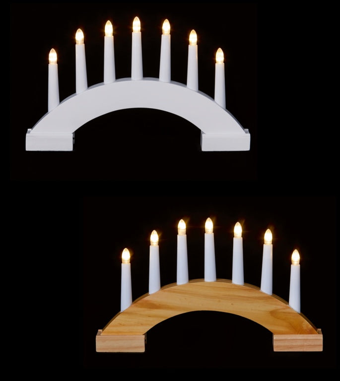 Premier 7 Light Wooden Candlebridge 24cm