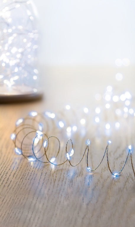 Premier 40 LED Indoor Ultrabrights With Timer White/Silver Wire